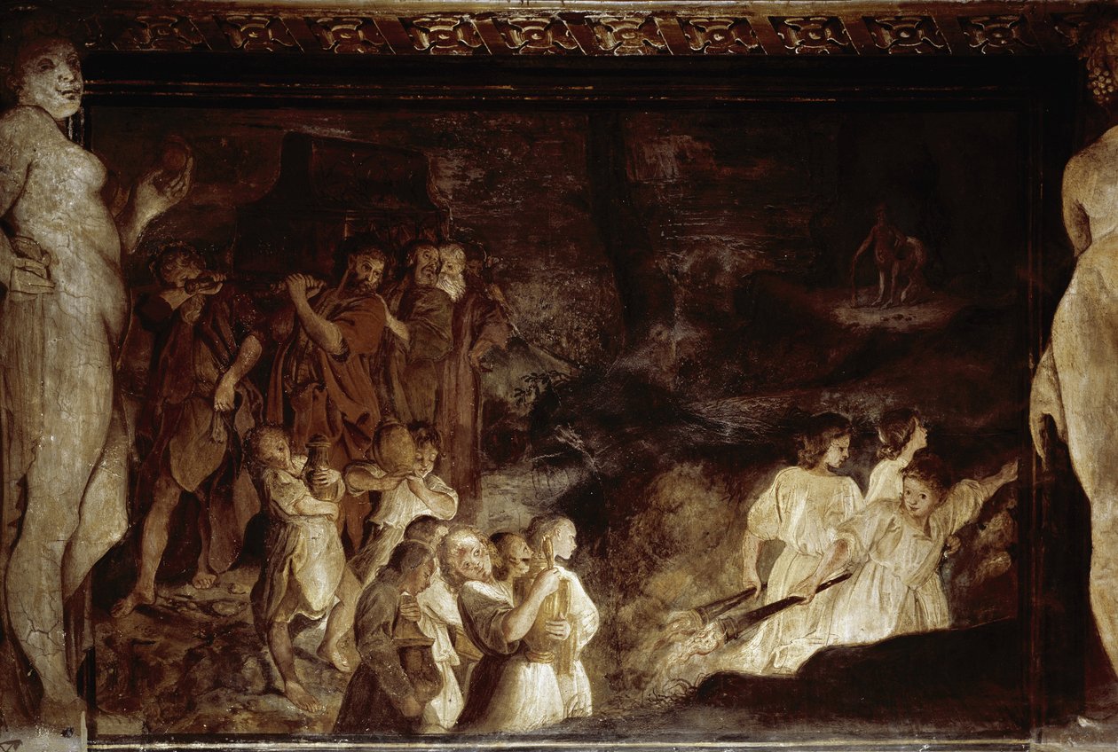 Jasonin elämän jakso: Jasonin väärennetyt hautajaiset (Fresko tekijältä Annibale Carracci