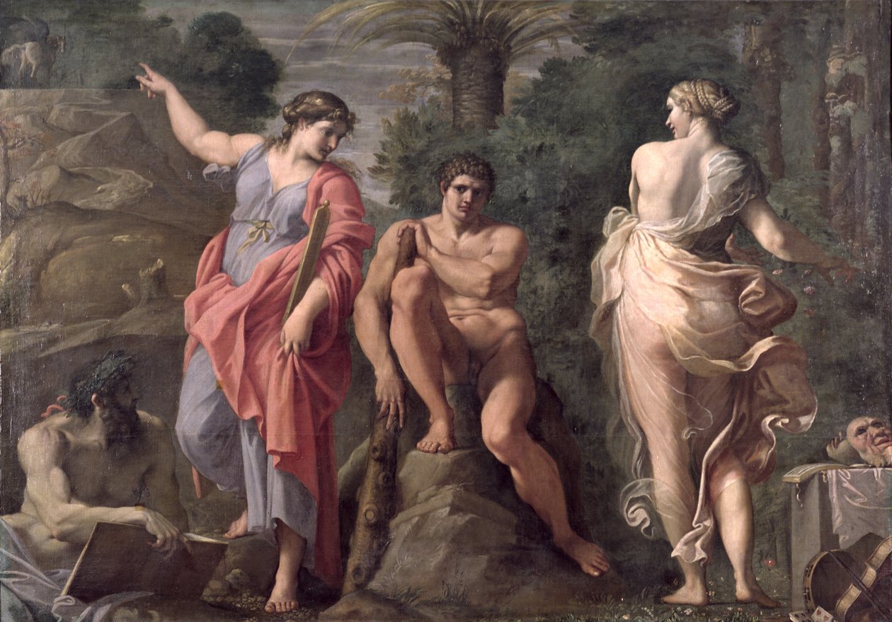 Herkules risteyksessä, n. 1596 tekijältä Annibale Carracci