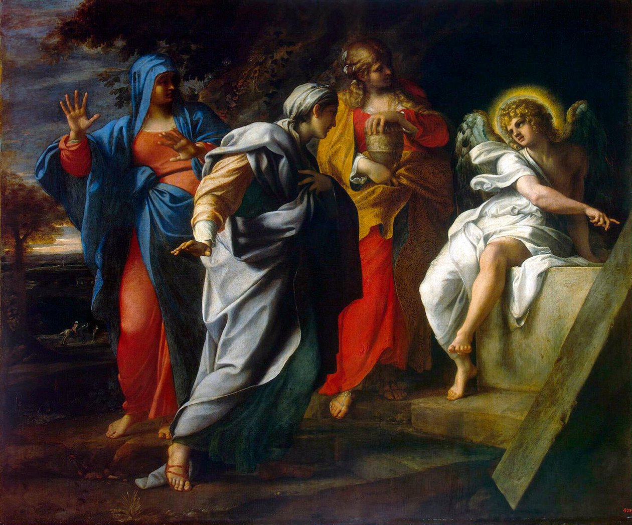 Pyhät naiset Kristuksen haudalla, 1500-luvun toinen puoli. tekijältä Annibale Carracci