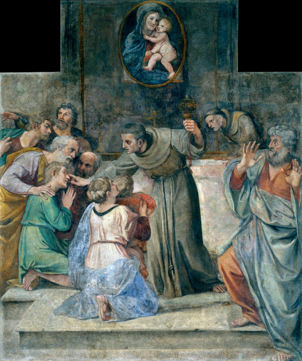 Sokeiden parantaminen syntymässä - Annibale Carraccin maalaus (Carracci tekijältä Annibale Carracci