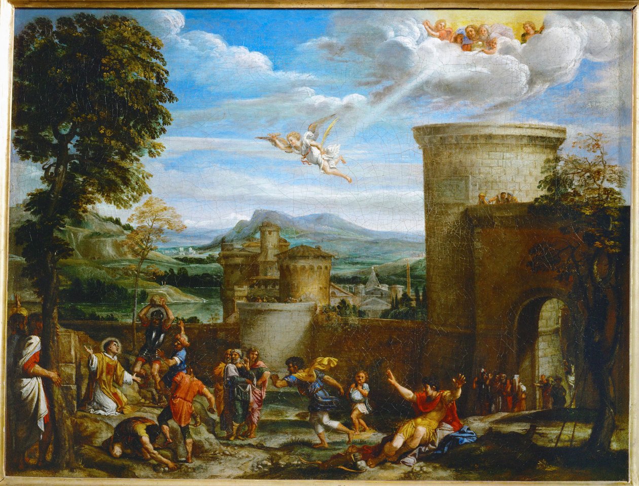 La lapidation de Saint Etienne - Pyhän Stefanuksen kivittäminen ... tekijältä Annibale Carracci