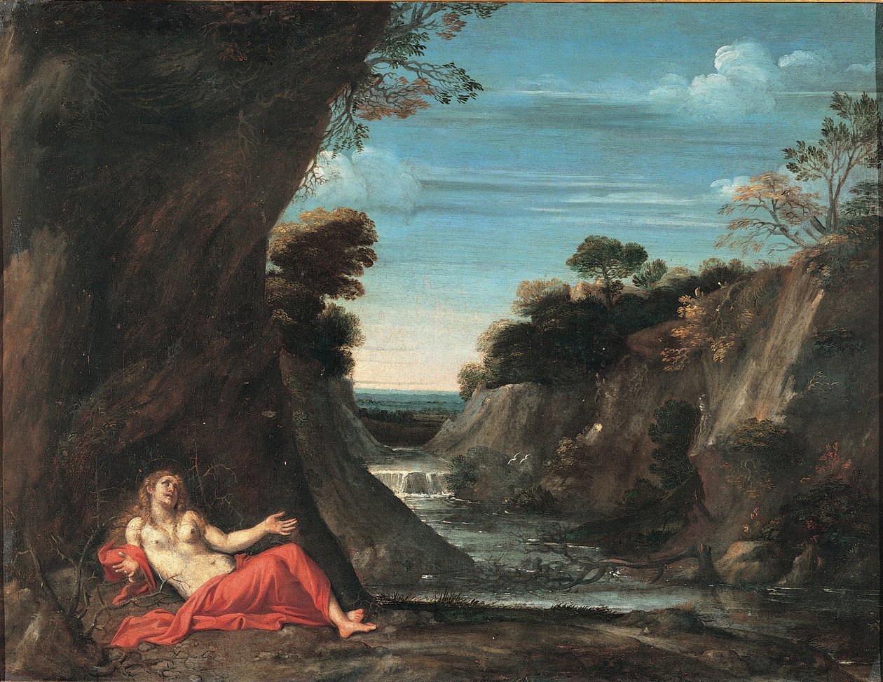 Maisema katuvan Magdaleenan kanssa vuosina 1601-1641 tekijältä Annibale Carracci