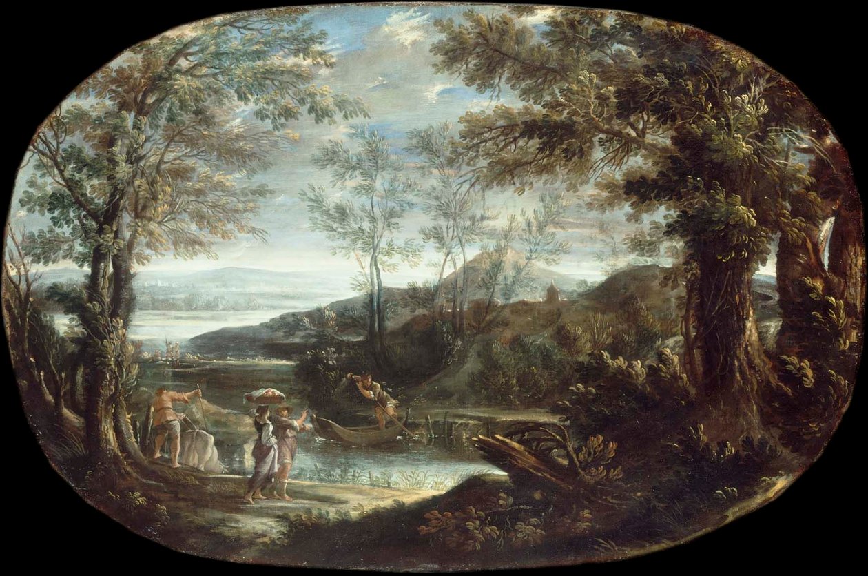 Maisema ja jokinäkymä tekijältä Annibale Carracci