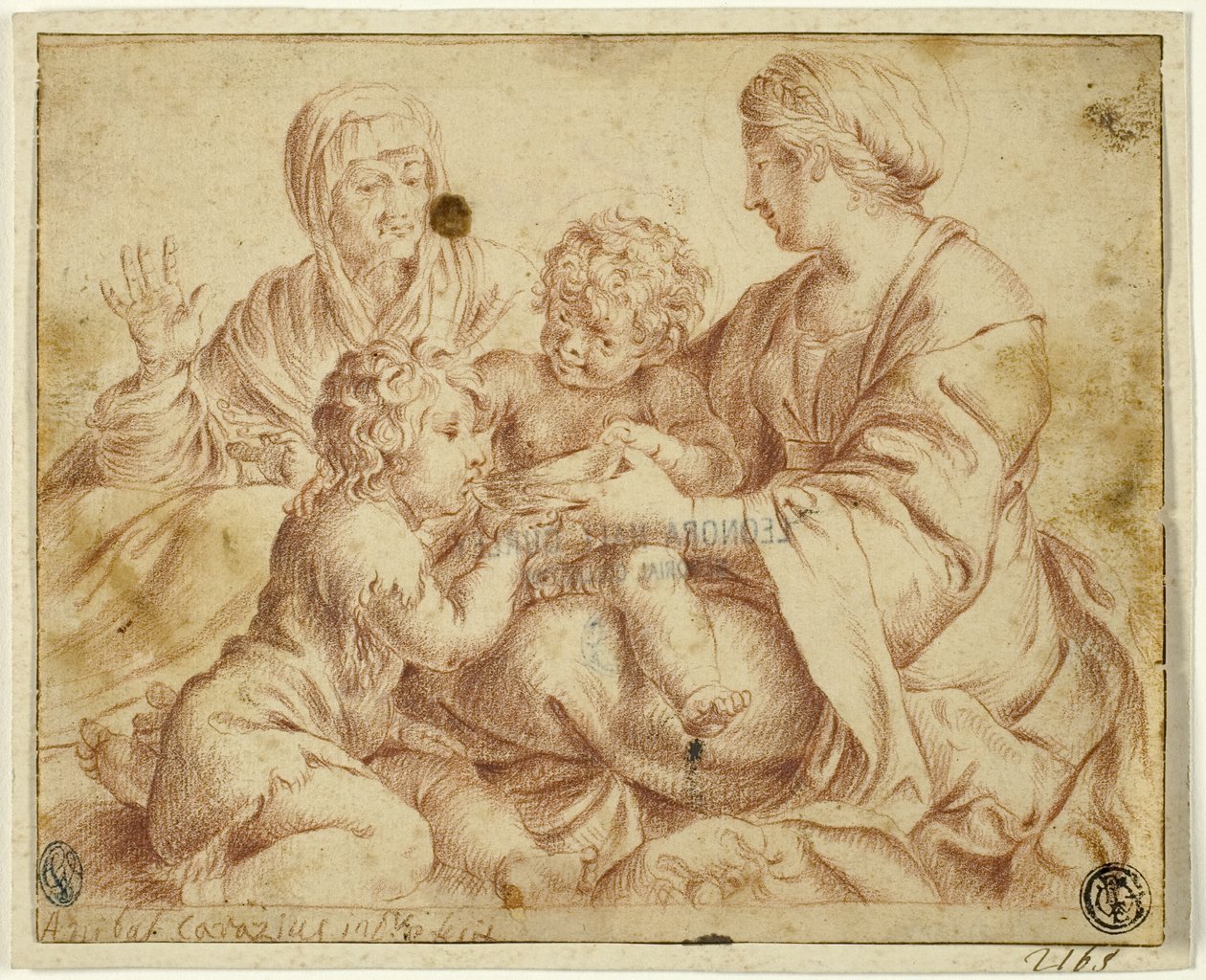 Madonna ja lapsi pyhien Elisabetin ja Johannes Kastajan kanssa tekijältä Annibale Carracci