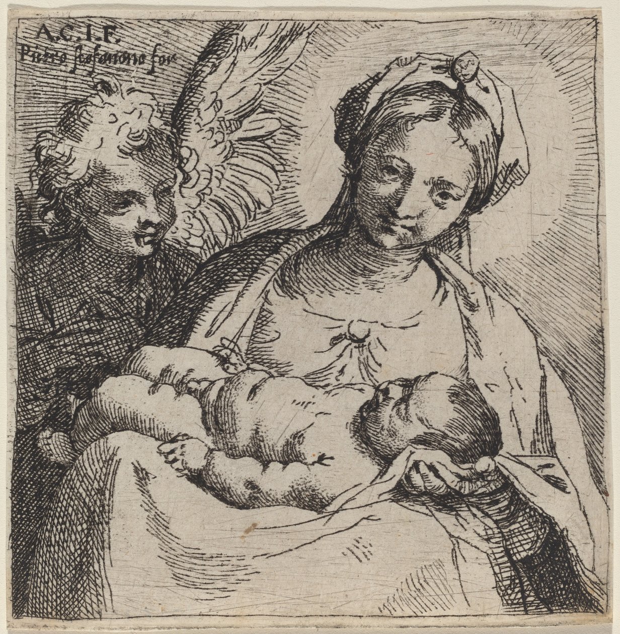 Madonna ja lapsi enkelin kanssa tekijältä Annibale Carracci