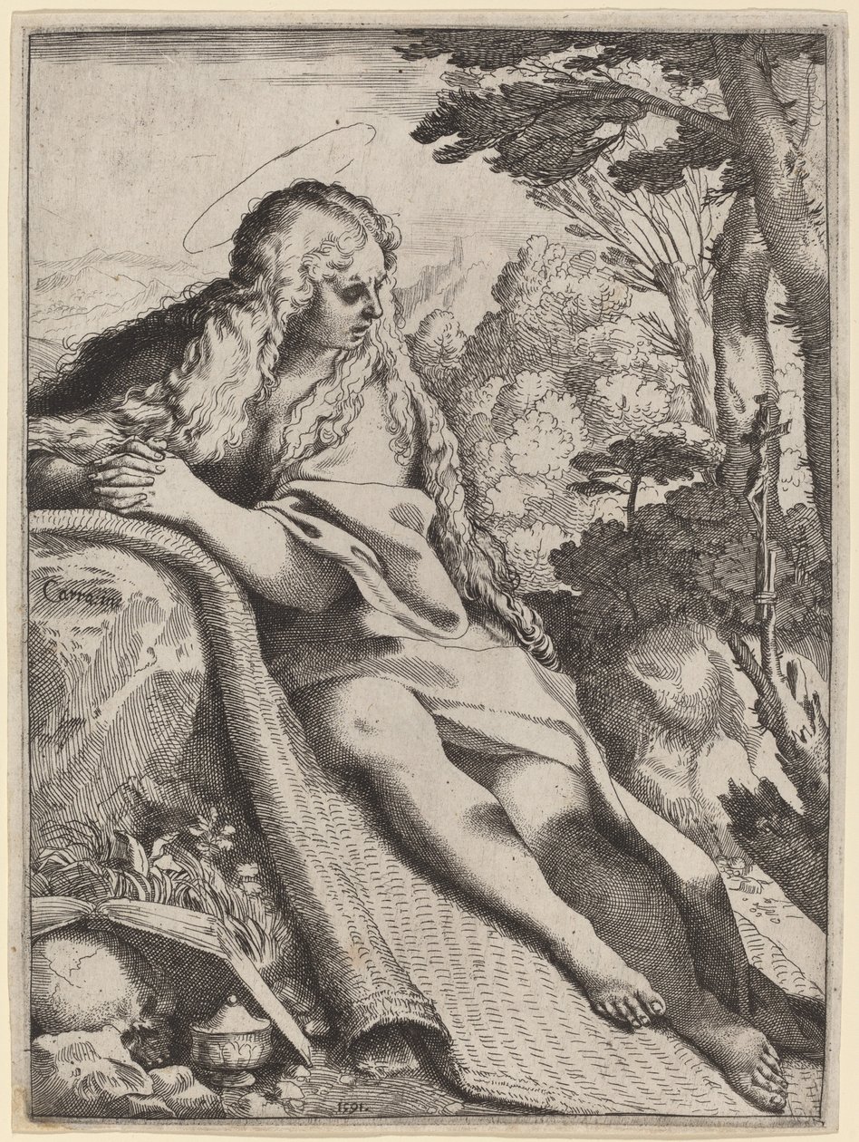 Maria Magdaleena erämaassa tekijältä Annibale Carracci