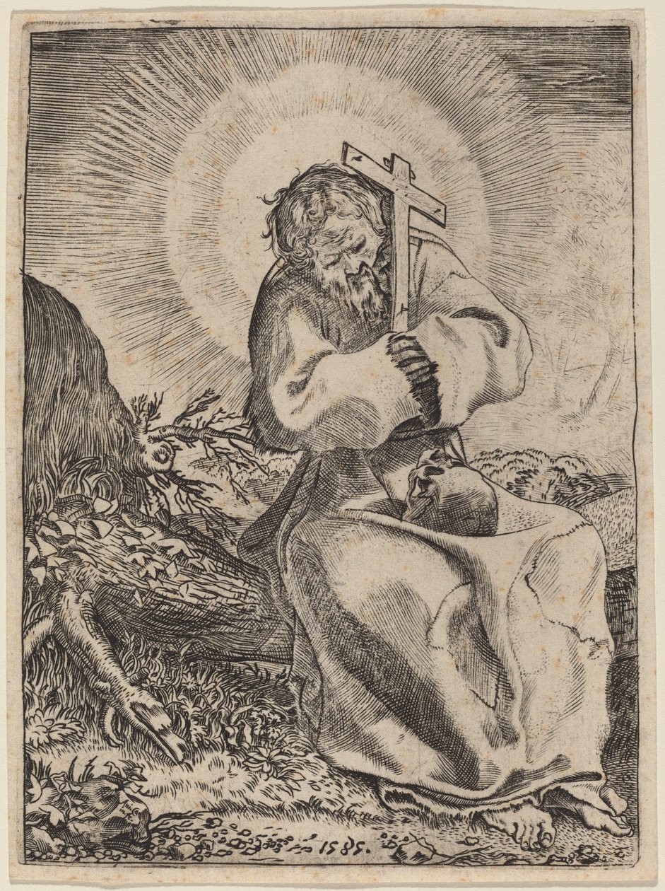 Pyhä Franciscus Assisilainen tekijältä Annibale Carracci