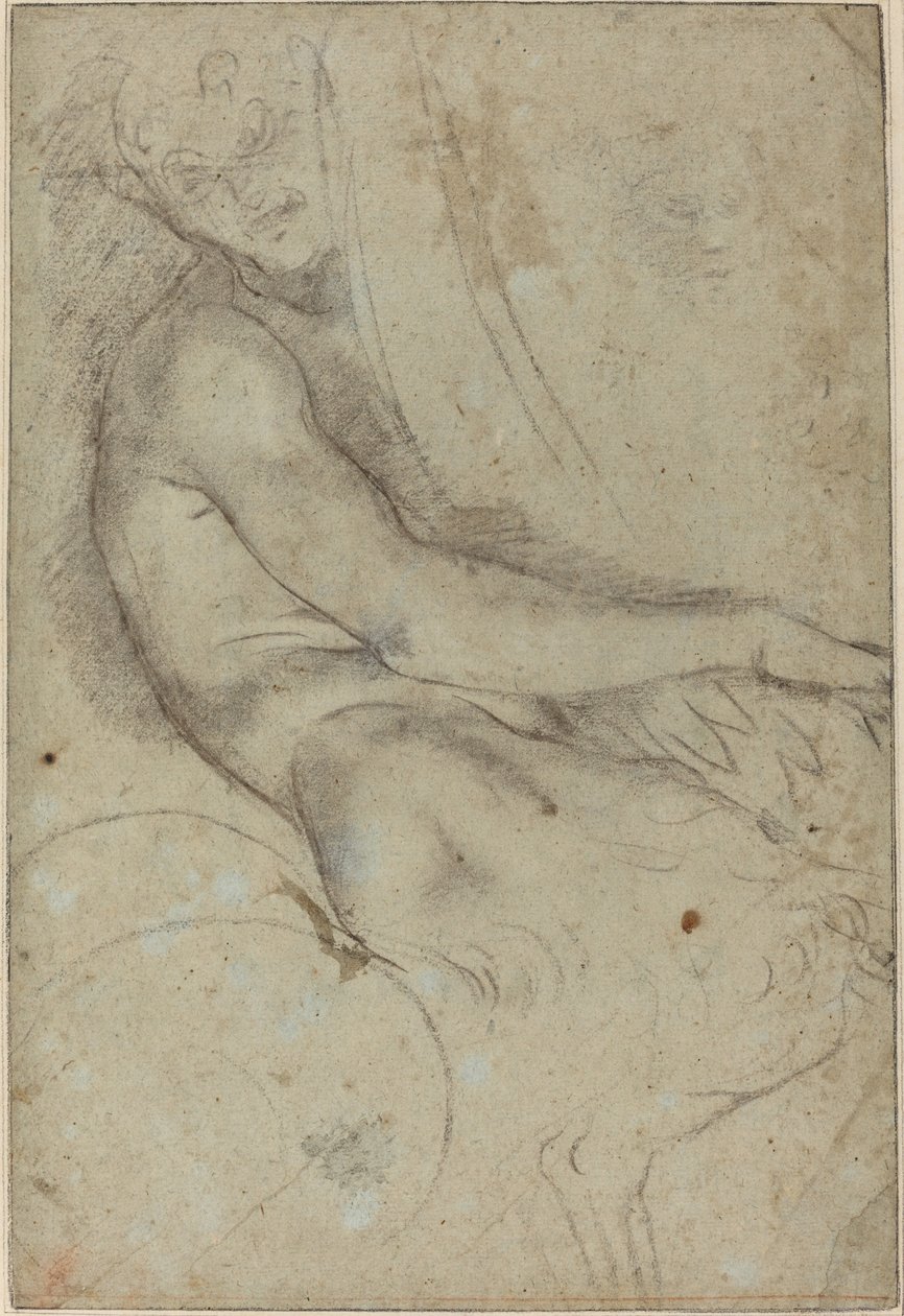 Satyr pitelee pyöreää tekijältä Annibale Carracci