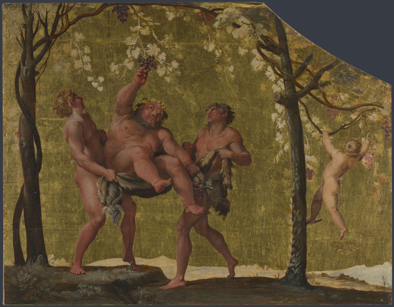Silenus kerääminen Viinirypäleet, n. 1598 tekijältä Annibale Carracci