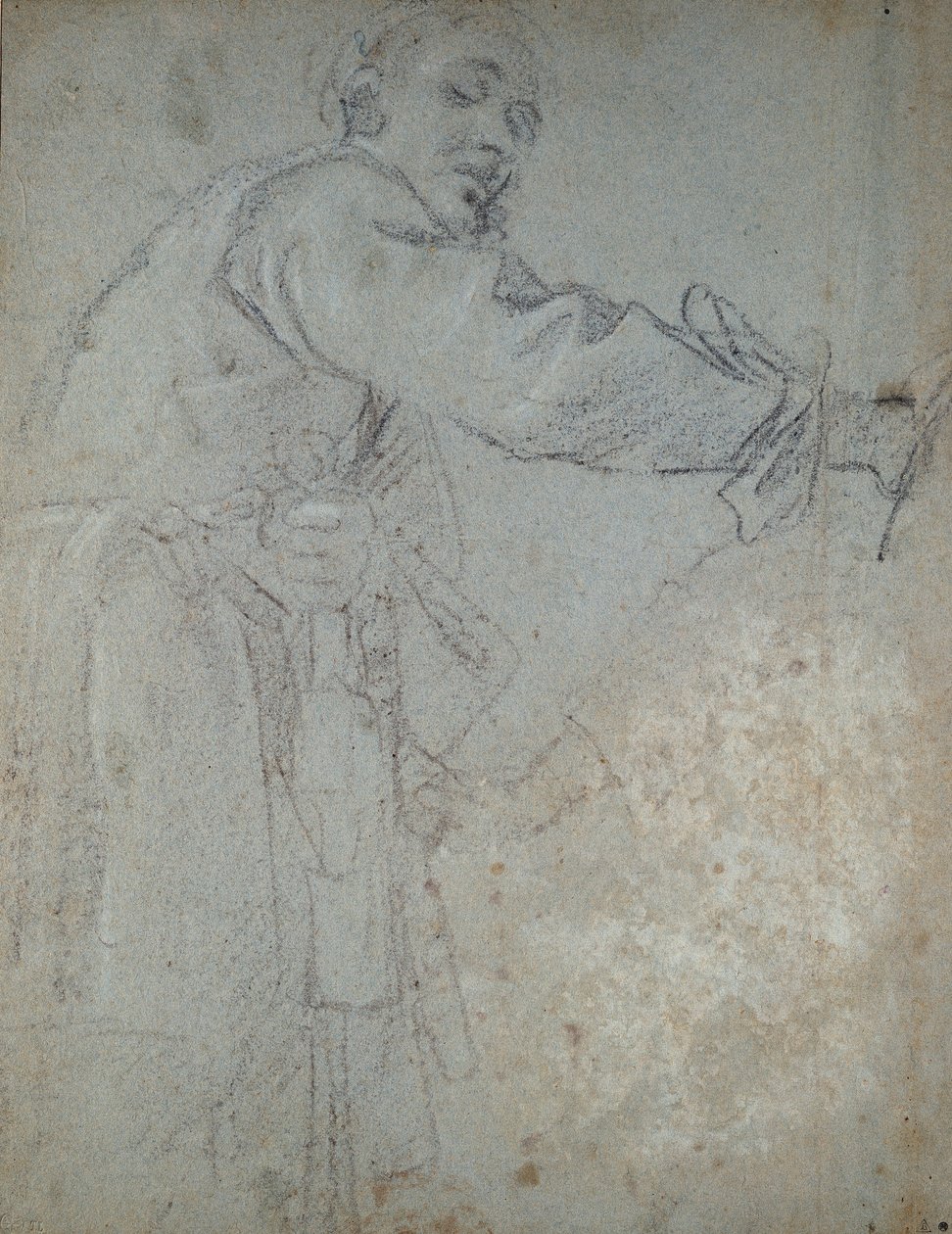 Tutkimus drapedoidusta mieshahmosta, 1580-1609 tekijältä Annibale Carracci