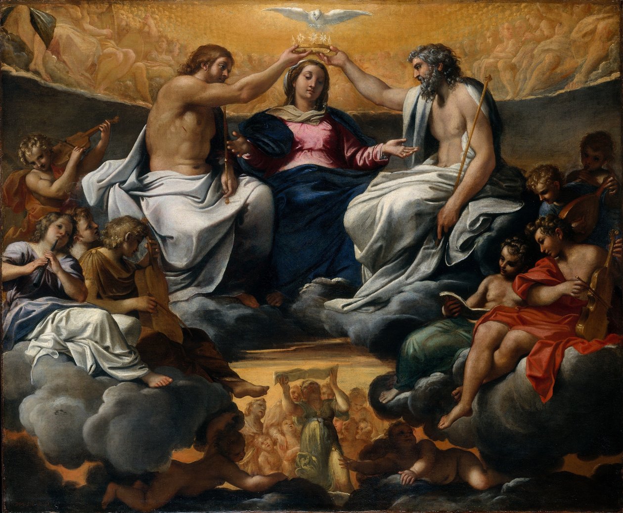 Neitsyt Marian kruunajaiset tekijältä Annibale Carracci