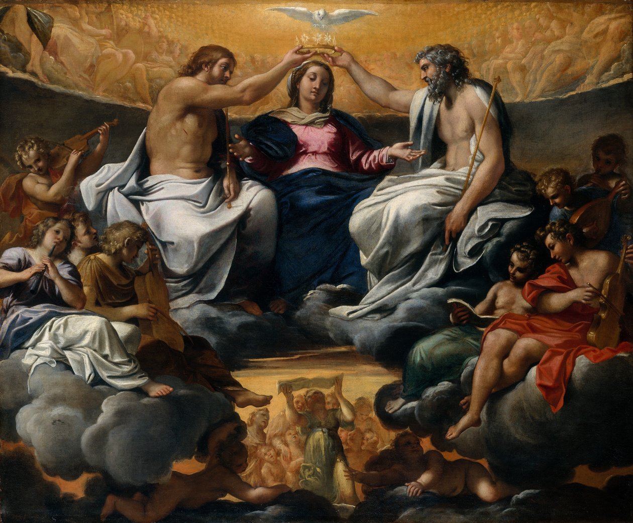 Neitsyen kruunajaiset, vuoden 1595 jälkeen. tekijältä Annibale Carracci