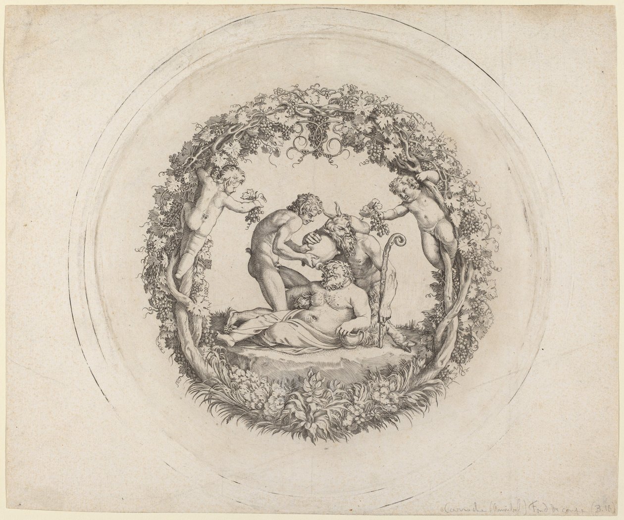The Drunken Silenus ("The Tazza Farnese") tekijältä Annibale Carracci