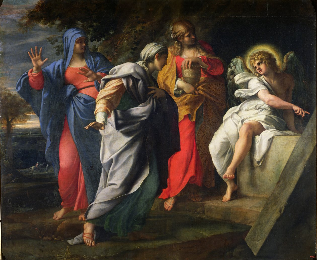 Pyhät naiset Kristuksen haudalla, noin 1597-8. tekijältä Annibale Carracci