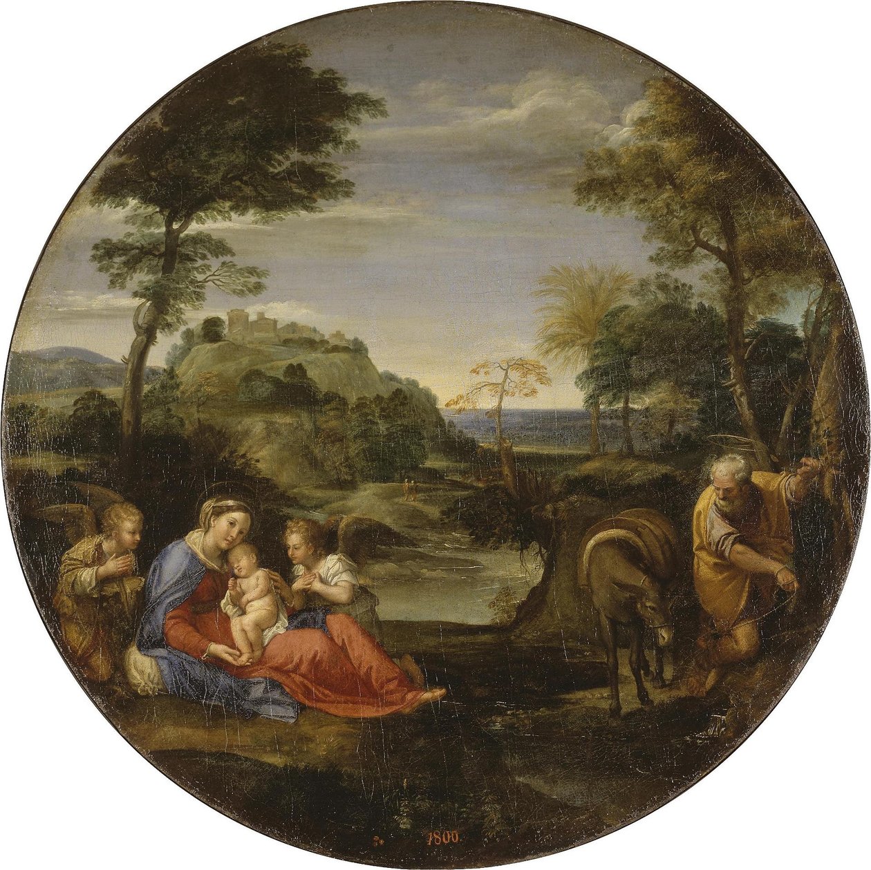 Loppuosa aiheesta Pako Egyptiin tekijältä Annibale Carracci