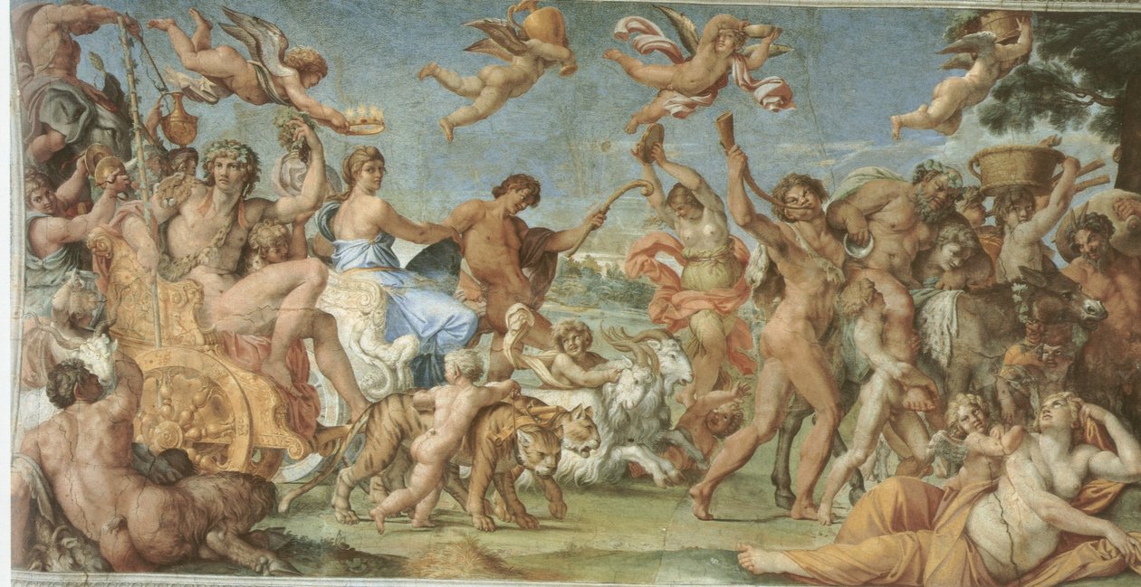 Bacchuksen ja Ariadnen voitto tekijältä Annibale Carracci