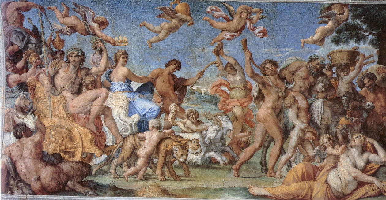 Bacchuksen ja Ariadnen voitto tekijältä Annibale Carracci