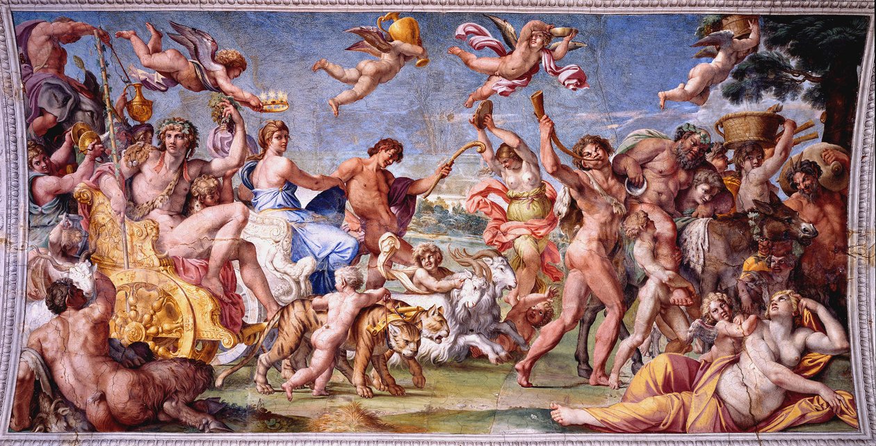 Bacchuksen ja Ariadnen voitto tekijältä Annibale Carracci