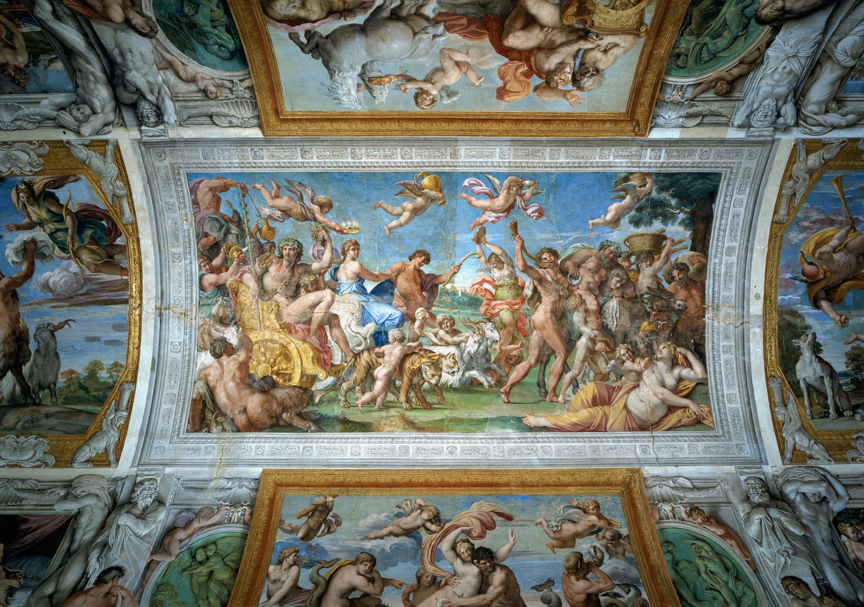 Bacchuksen ja Ariadnen voitto, yksityiskohta Farnese Ceilingistä tekijältä Annibale Carracci