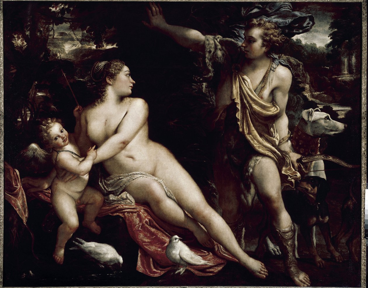 Venus ja Adonis (öljy kankaalle, n. 1588-1593) tekijältä Annibale Carracci