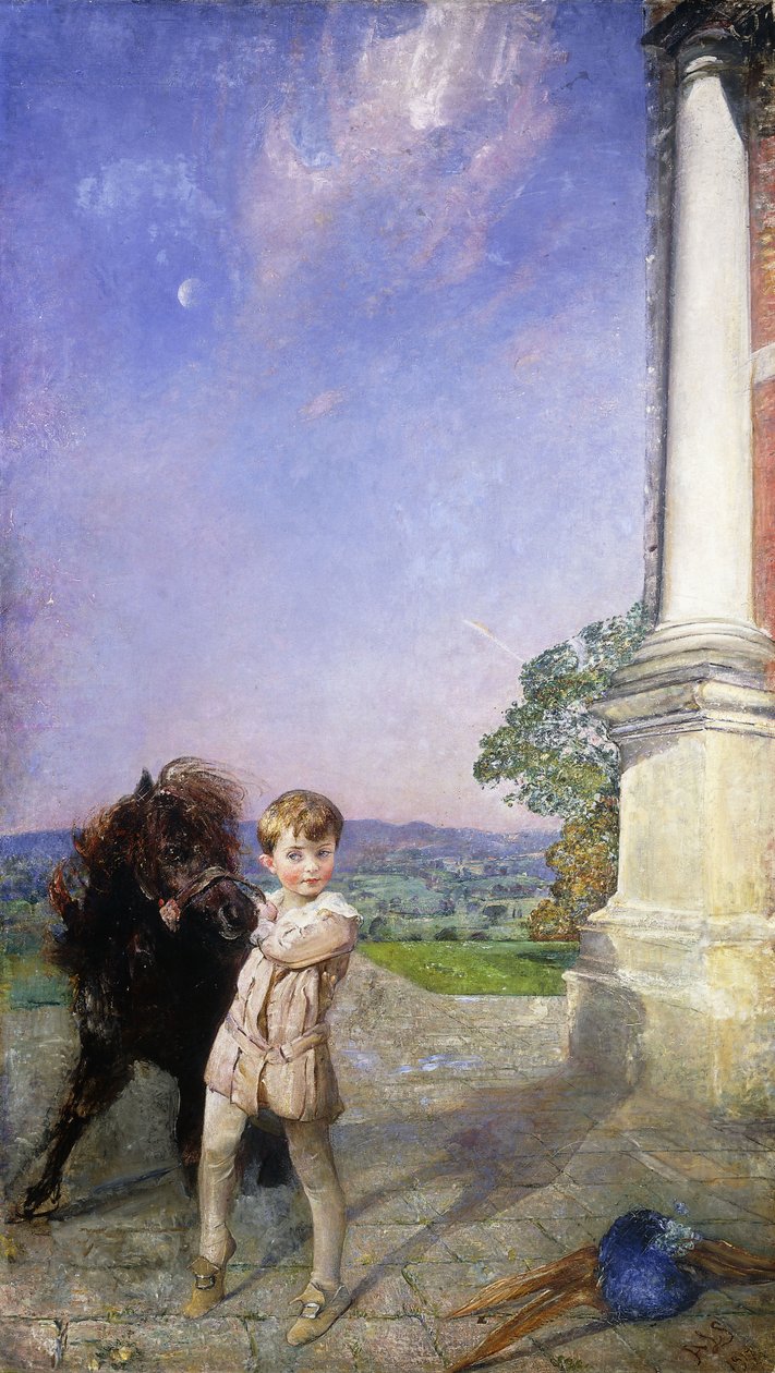 Pikkupoika shetlanninponin kanssa tekijältä Annie Louisa Swynnerton