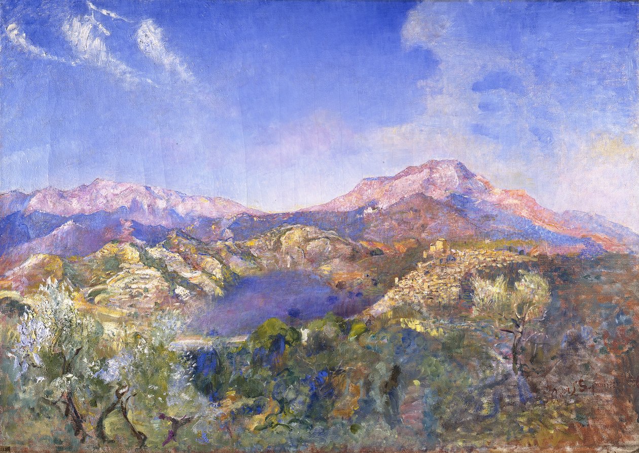 Italialainen maisema (öljy kankaalle) tekijältä Annie Louisa Swynnerton
