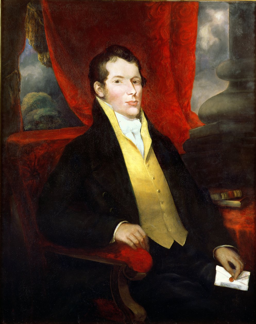 Muotokuva John Macarthurista (1767-1834), Australian villateollisuuden perustajasta ja kuvernööri William Blighia vastaan suunnatun "rommikapinan" johtajasta, noin 1820. tekijältä Unbekannt Unbekannt