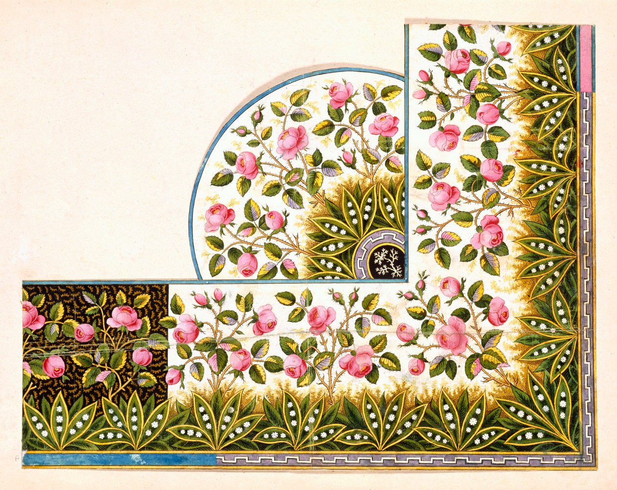 Tekstiilimalleja, ranskalainen albumi 1800-luvun 1. puoliskolta. tekijältä Unbekannt Unbekannt