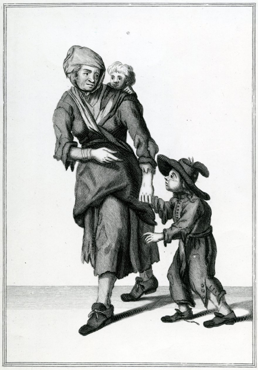 Lontoon kerjäläinen, Lontoon huutoja, n.1688 tekijältä Unbekannt Unbekannt