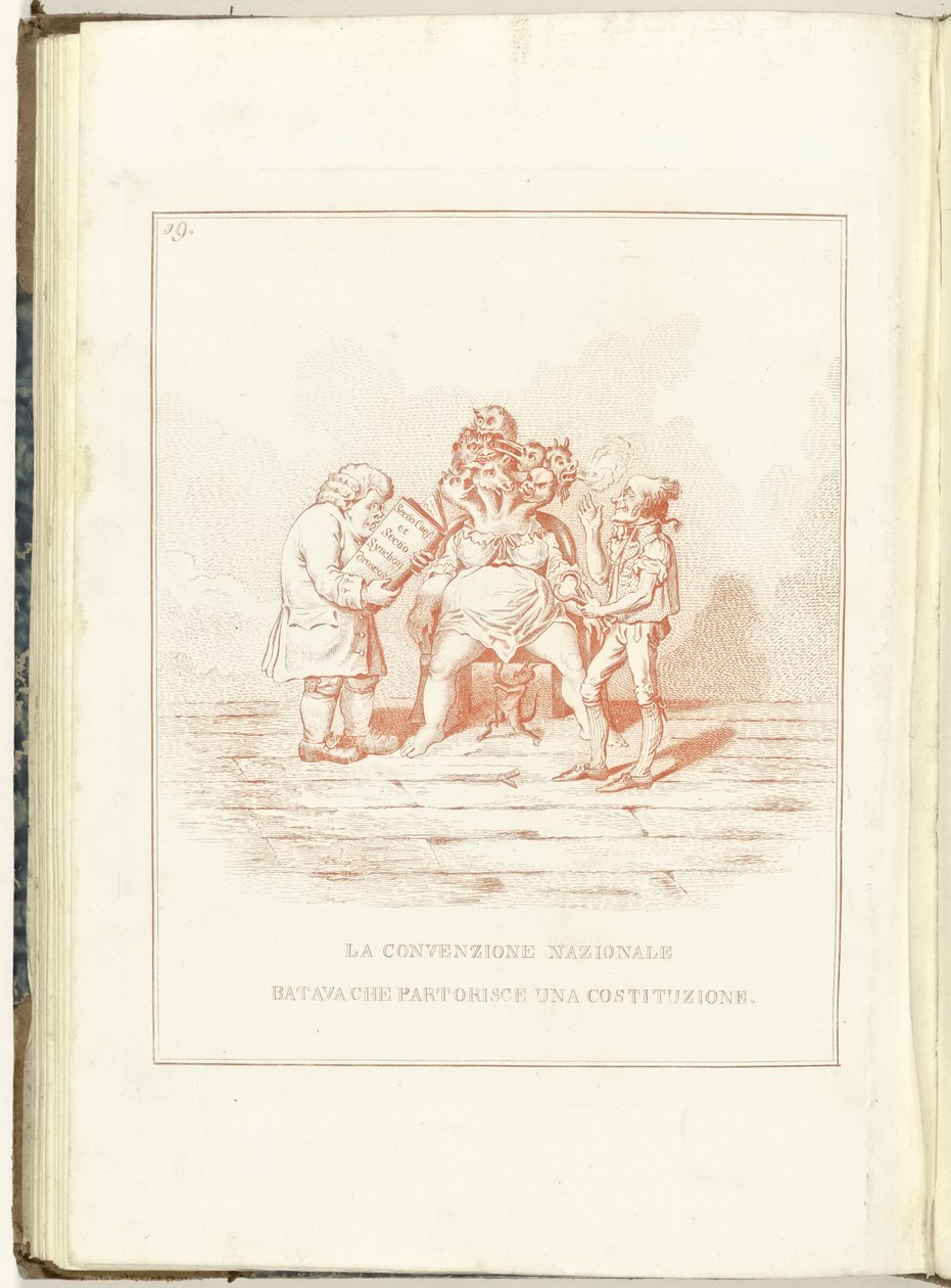 Barensnood van de Nationale Conventie, 1795 Batavian kansallinen konventti, joka synnytti perustuslain (otsikko esineessä) Hollandia Regenerata (Italyanse kopie) (sarjan nimi) Hollannin uudestisyntyminen: peili kaikille uudestisyntyneille kansoille (vakava tekijältä Anonymous
