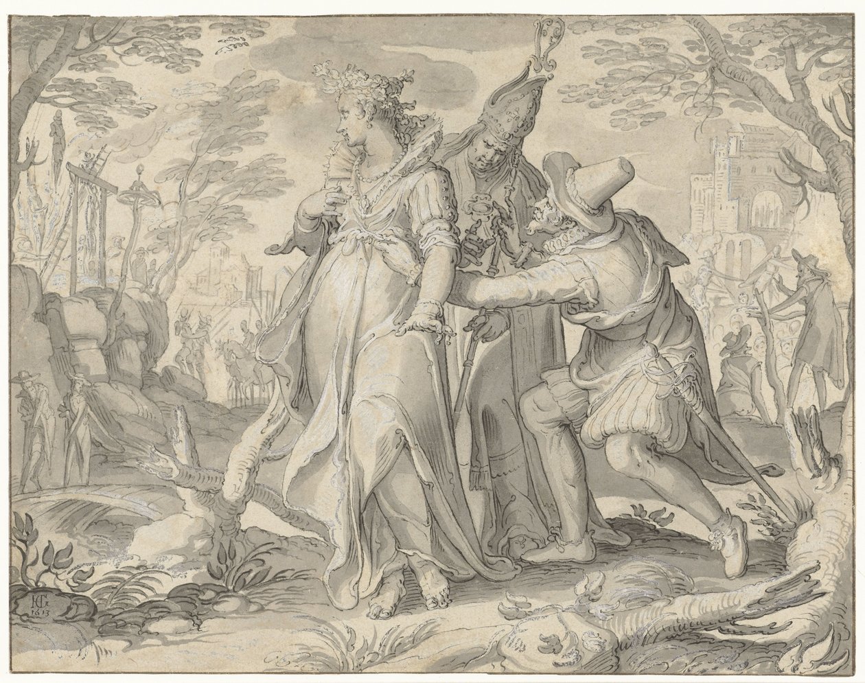 Uhkaa Alankomaille Allegories Dutch Revolt (sarjan nimi) tekijältä Anonymous