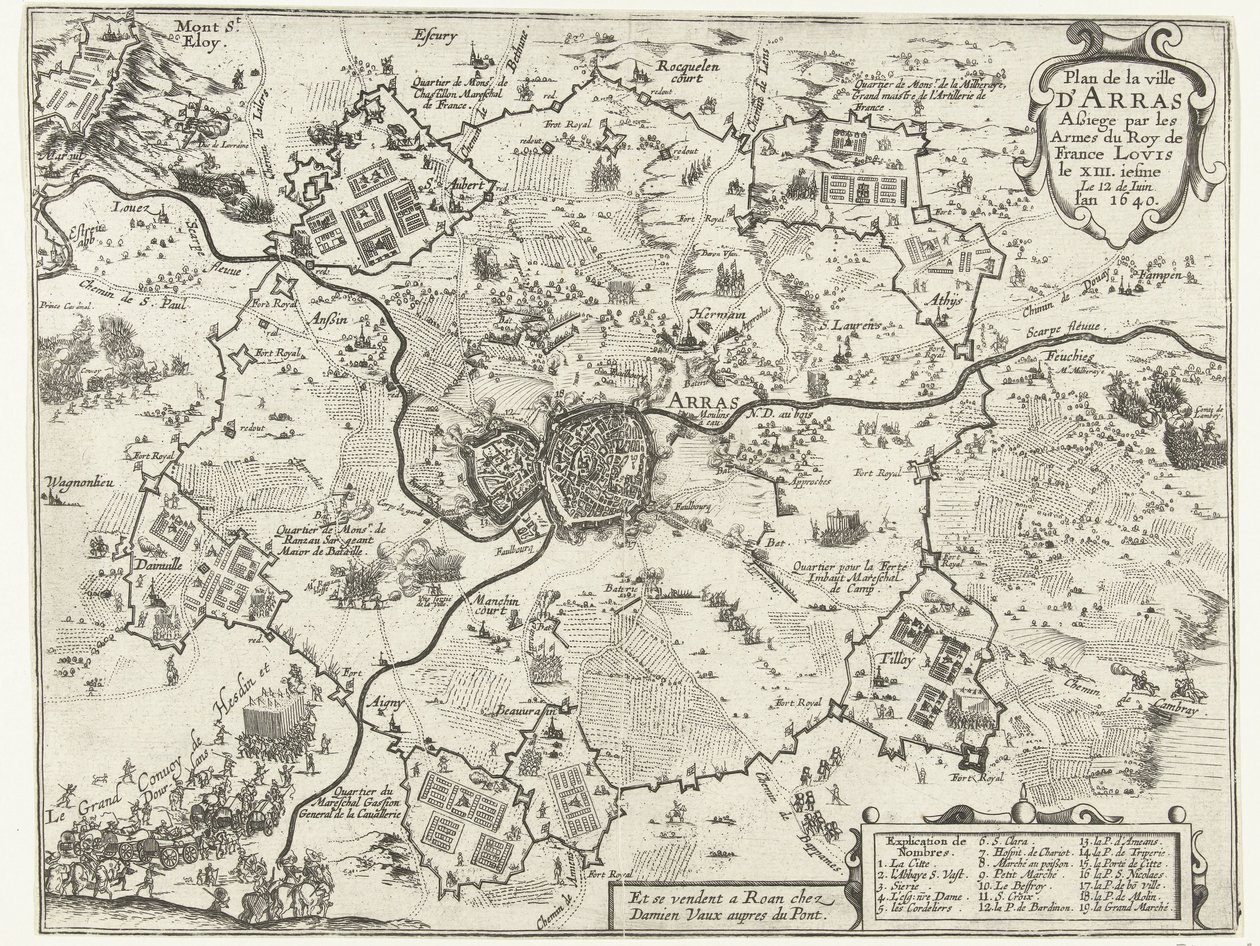 Porta de Beleg van Arras de Fransen, 1640 Plànol de la ciutat d