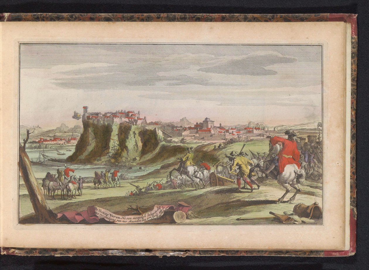 Veruan piiritys, noin 1702 Veruan linnoitus. Kuuden kuukauden uuvuttavan piirityksen ja urhoollisen puolustuksen jälkeen antautui ranskalaisille 8. huhtikuuta (otsikko esineessä) tekijältä Anonymous