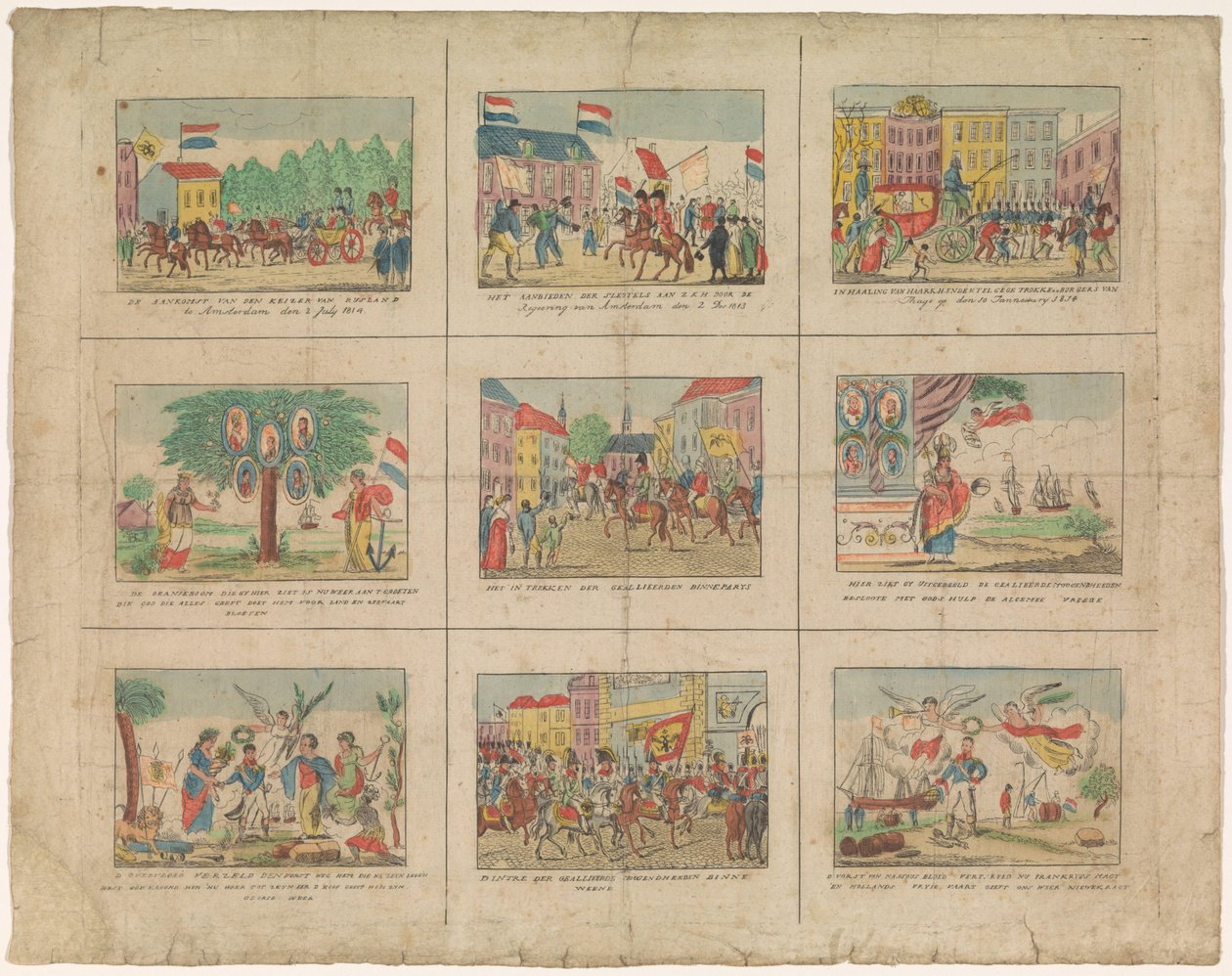 Full amb 9 representacions dels fets històrics dels anys 1813-1814 (títol sobre objecte)acabar tekijältä Anonymous