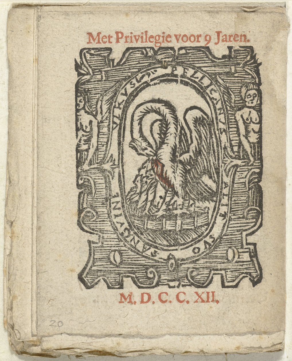 Sivu kustantajan merkillä, 1712 Jossa Lidt de Maen on / missä kuolet / vuodat verta, ellei sinun suuri nuottisi; Jos Peste / Pleures on / ende sulck quaet / oock not sonder des Meestersraet (otsikko esineessä) tekijältä Anonymous