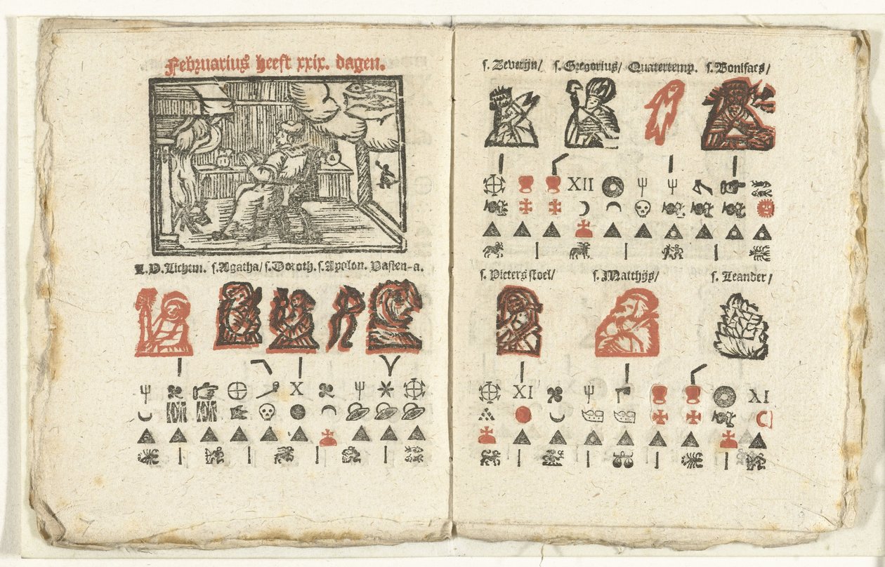 Sivut, joissa on ennuste helmikuulle 1712 tekijältä Anonymous