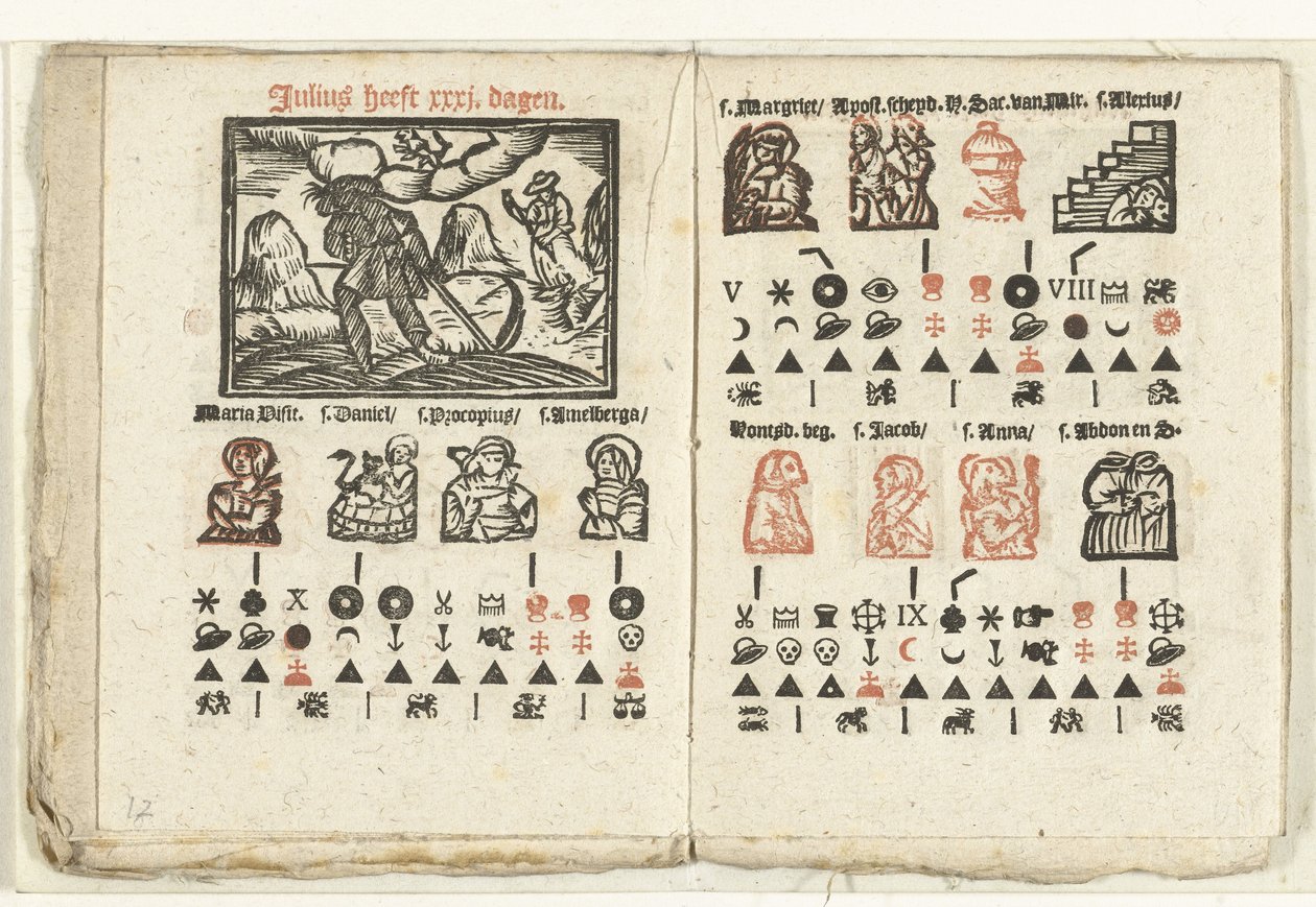Sivut, joissa on ennuste heinäkuulle 1712 tekijältä Anonymous