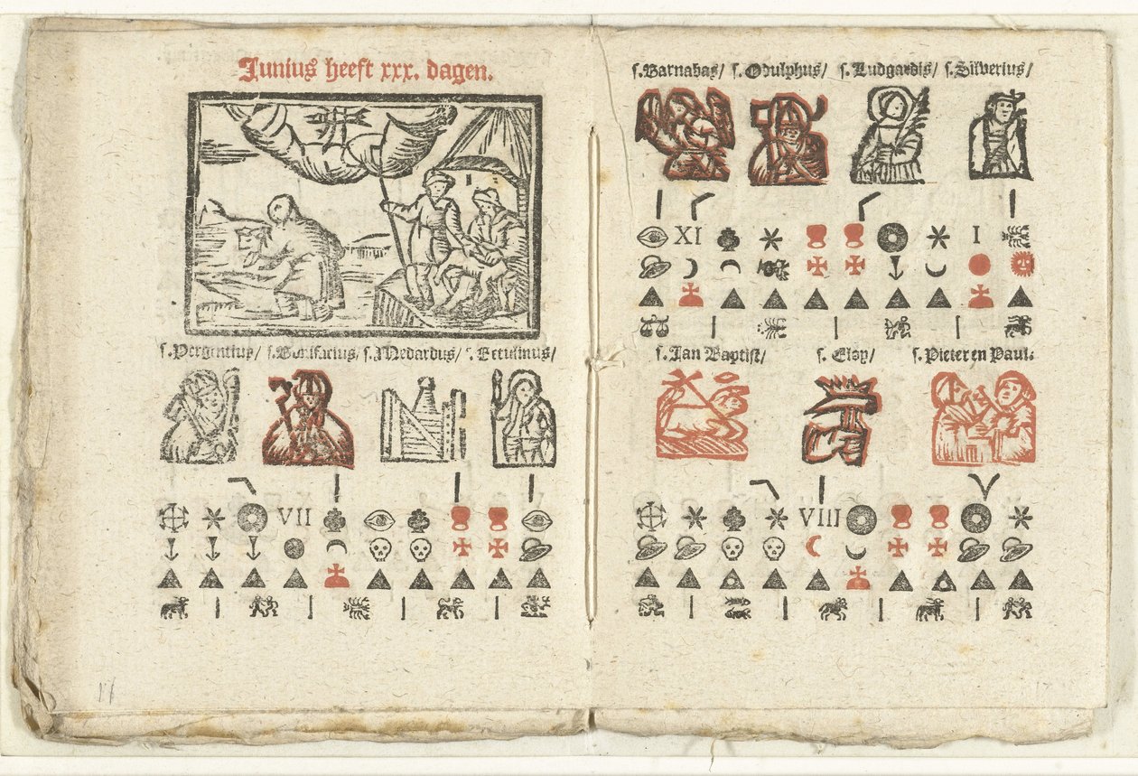 Sivut, joissa on ennuste kesäkuulle 1712 tekijältä Anonymous