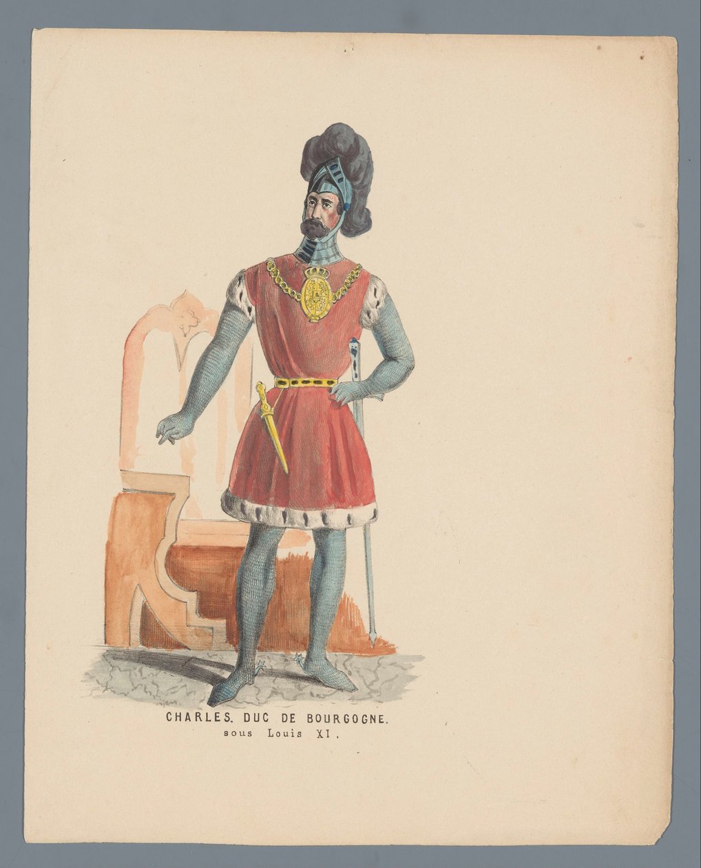 Charles. Burgundin herttua. Ludvig XI:n alla (otsikko esineessä) tekijältä Anonymous