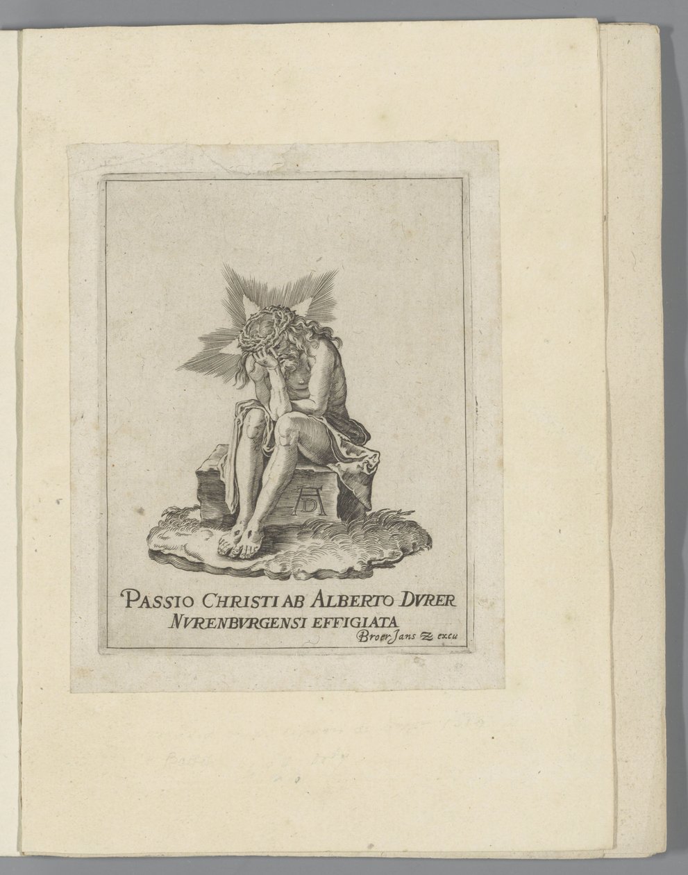 Kristus kylmällä kivellä The Little Passion (sarjan nimi) Passio Christi Ab Alberto Durer Nurenburgensi Effigiata (sarjan nimi esineessä) tekijältä Anonymous