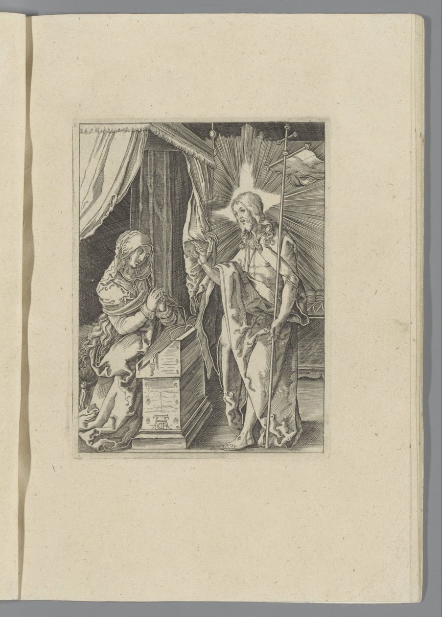 Kristus ilmestyy äidilleen The Little Passion (sarjan nimi) Passio Christi Ab Alberto Durer Nurenburgensi Effigiata (sarjan nimi) tekijältä Anonymous