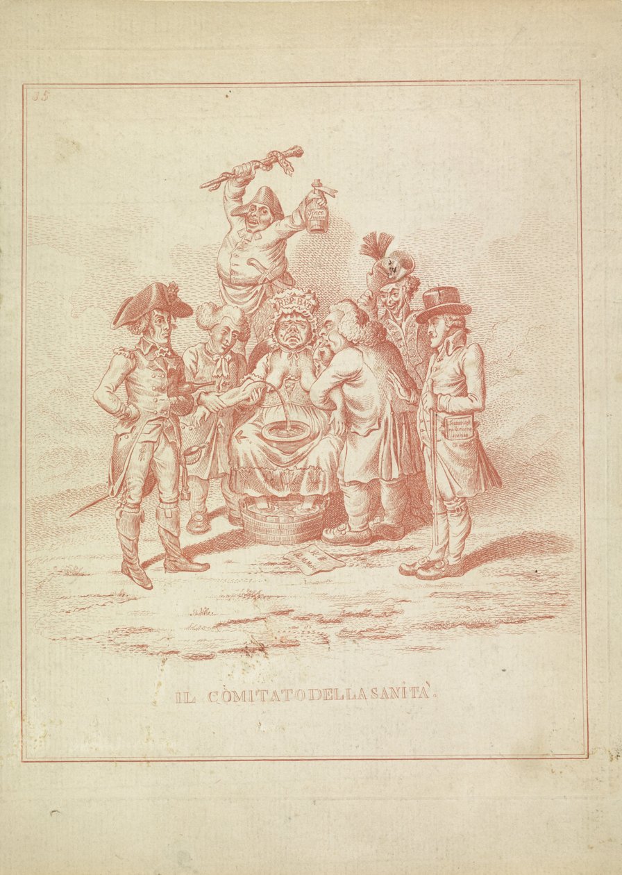 Terveyskomitea, 1795 Il Comitato della Sanita (otsikko esineessä) Hollandia Regenerata (italialainen kopio) (sarjan nimi) tekijältä Anonymous