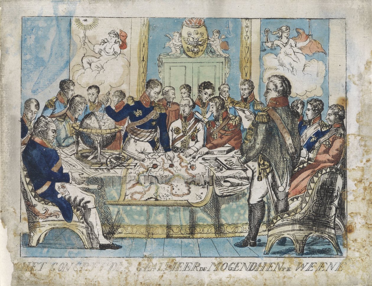 Wienin kongressi, 1815 Liittoutuneiden Mogendhenin kongressi Wienissä (otsikko esineessä) tekijältä Anonymous