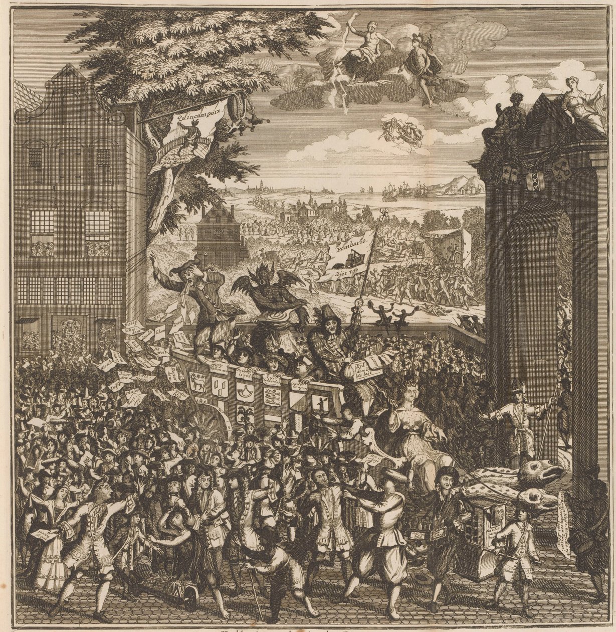 Toimintakauppiaiden messukioski, 1720 Kermis-talli, toimintapoikia, Schaft iloa ja surua, onder 