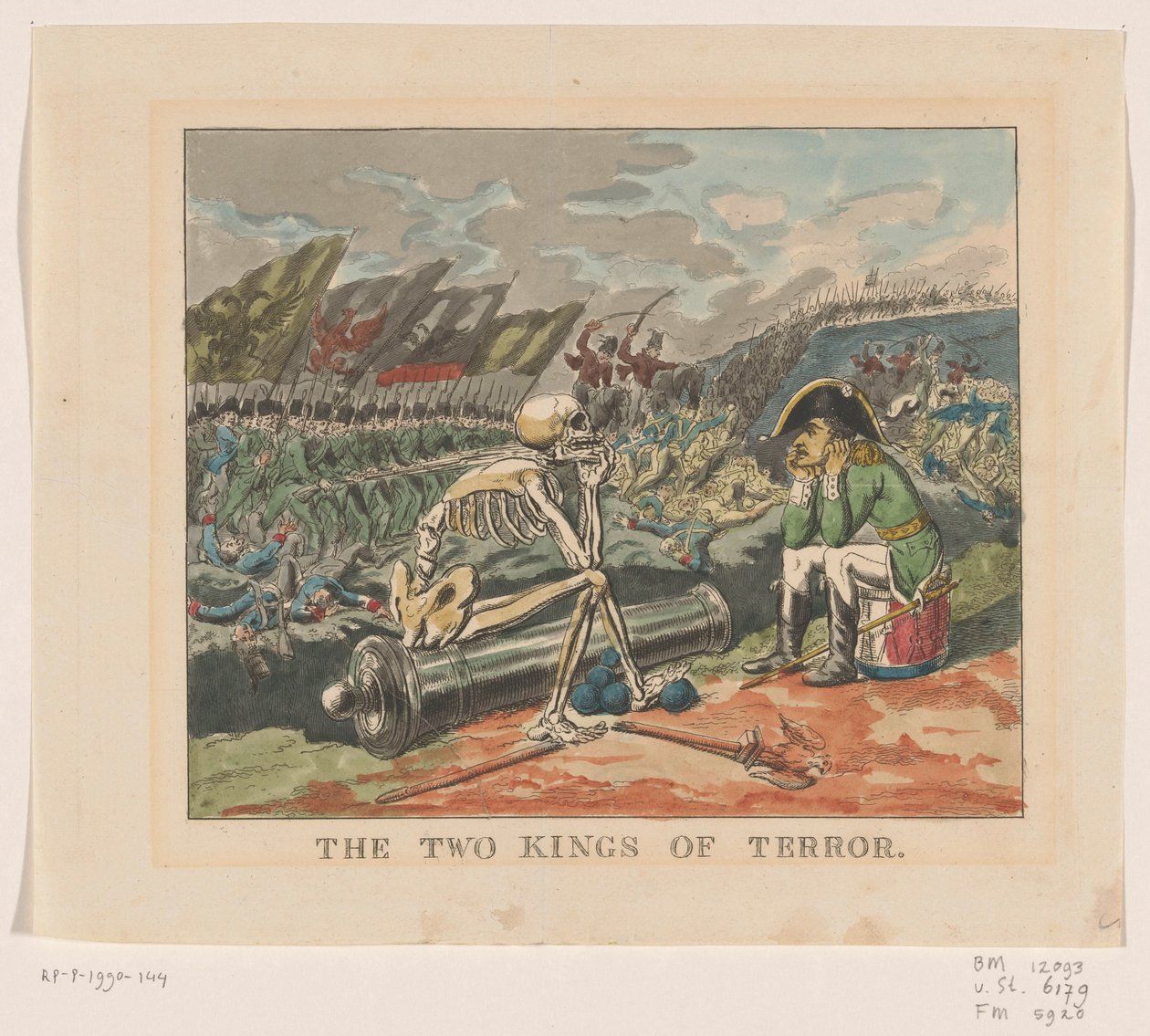 Terrorin kaksi kuningasta, 1813 Terrorin kaksi kuningasta (otsikko esineessä) tekijältä Anonymous