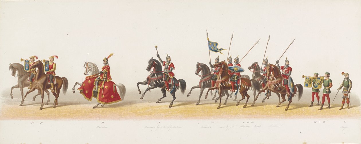 Delftin kulkue 1873 (kolmas levy) Delftin ylioppilaskunnan jäsenten pitämä pukukulkue 8. heinäkuuta 1873, ja se kuvaa Karel van Egmondin, Gelren herttuan, Zutphenin kreivin, tuloa Arnhemiin vuonna 1492 (sarja ti tekijältä Anonymous