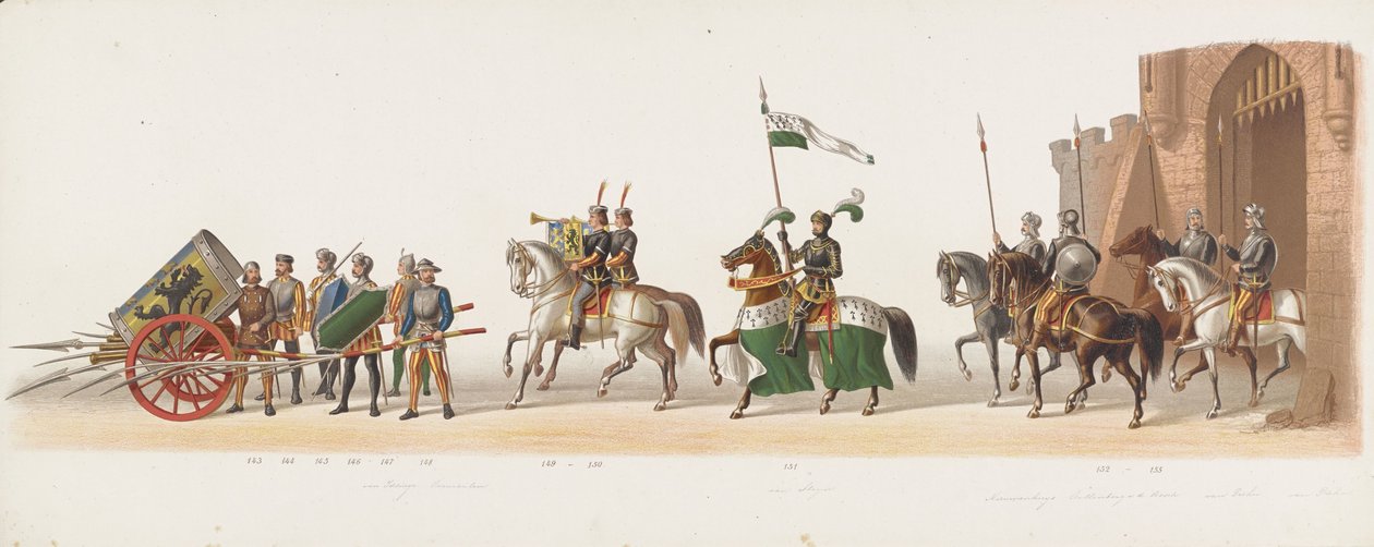 Delftin kulkue 1873 (kymmenes levy) Delftin ylioppilaskunnan jäsenten pitämä pukukulkue 8. heinäkuuta 1873, ja se kuvaa Karel van Egmondin, Gelren herttuan, Zutphenin kreivin saapumista Arnhemiin vuonna 1492 (sarja t tekijältä Anonymous