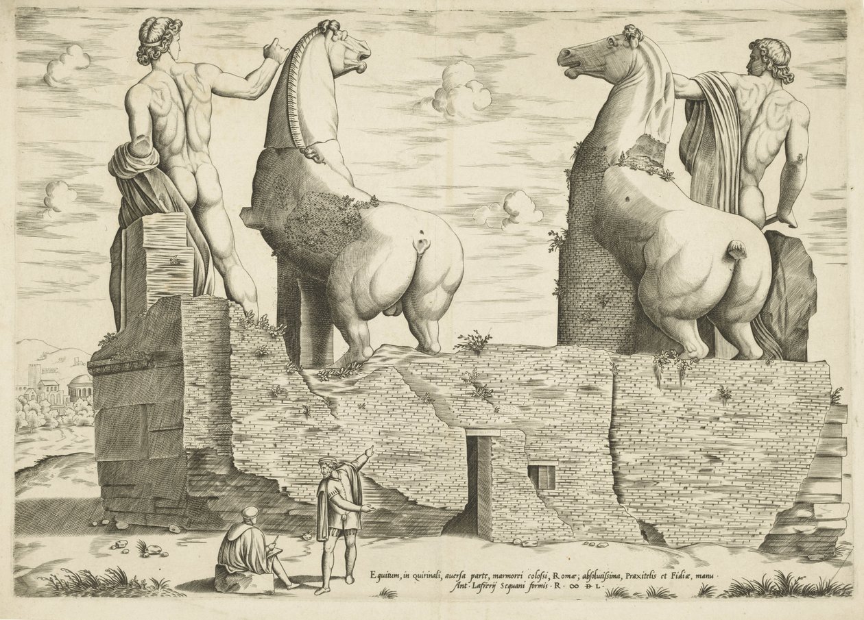 Dioscuren, van achteren gezien Mirror of Roman Magnificence (sarjan nimi) tekijältä Anonymous