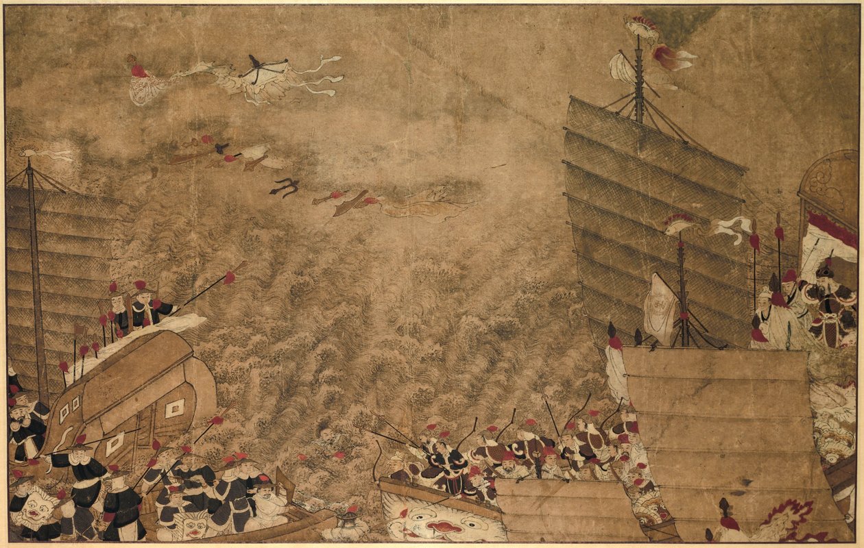 Merivoimien taistelu japanilaisten merirosvojen ja kiinalaisten välillä The Wonders of Mazu (sarjan nimi) tekijältä Anonymous