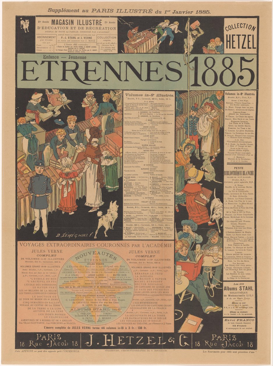 J. Hetzel & Cien rahastoluettelo Pariisissa Etrennes 1885 (otsikko esineessä) tekijältä Anonymous